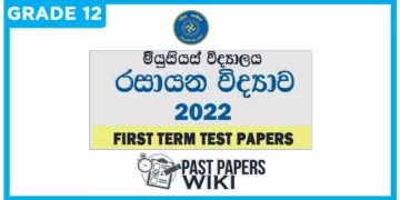 Musaeus College Chemistry 1st Term Test paper 2022 - Grade 12