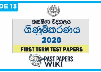 Taxila Central College Accounting 1st Term Test paper 2020 - Grade 13