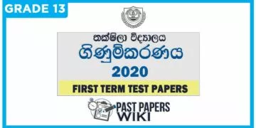 Taxila Central College Accounting 1st Term Test paper 2020 - Grade 13