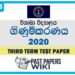 Visakha Vidyalaya Accounting 3rd Term Test paper 2020 - Grade 13