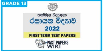 Taxila Central College Chemistry 1st Term Test paper 2022 - Grade 13