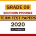 2020 Southern Province Grade 09 3rd Term Test Papers