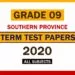 2020 Southern Province Grade 09 3rd Term Test Papers