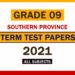 2021 Southern Province Grade 09 3rd Term Test Papers