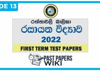 Rathnavali Balika Vidyalaya Chemistry 1st Term Test paper 2022 - Grade 13