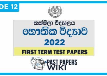 Taxila Central College Physics 1st Term Test paper 2022 - Grade 12