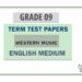 Grade 09 Western Music Term Test Papers | Sinhala Medium