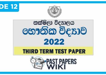 Taxila Central College Physics 3rd Term Test paper 2022 - Grade 12