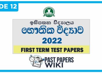 Isipathana College Physics 1st Term Test paper 2022 - Grade 12