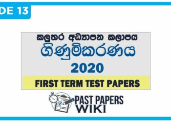 Kaluthara Zone Accounting 1st Term Test paper 2020 - Grade 13
