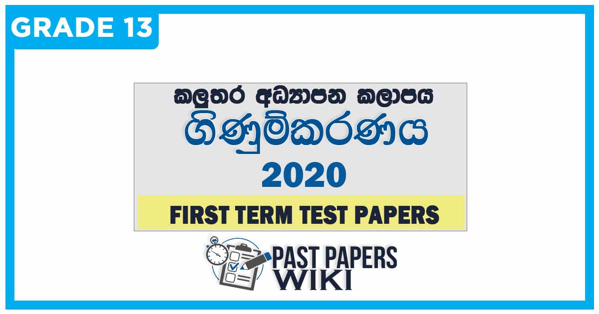 Kaluthara Zone Accounting 1st Term Test paper 2020 - Grade 13