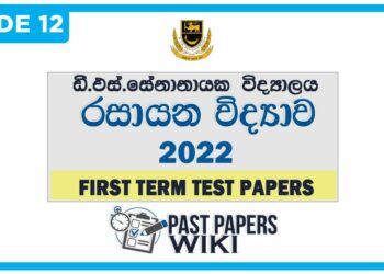 D.S. Senanayake College Chemistry 1st Term Test paper 2022 - Grade 12