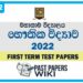 Mahanama College Physics 1st Term Test paper 2022 - Grade 12