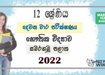 Sabaragamuwa Province Physics 2nd Term Test paper 2022- Grade 12