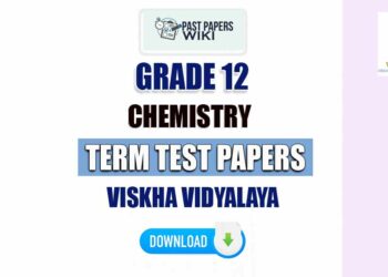 Visakha Vidyalaya Grade 12 Chemistry Term Test Papers