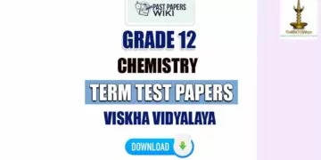Visakha Vidyalaya Grade 12 Chemistry Term Test Papers