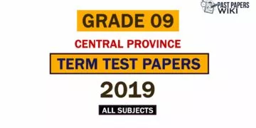 2019 Central Province Grade 09 3rd Term Test Papers