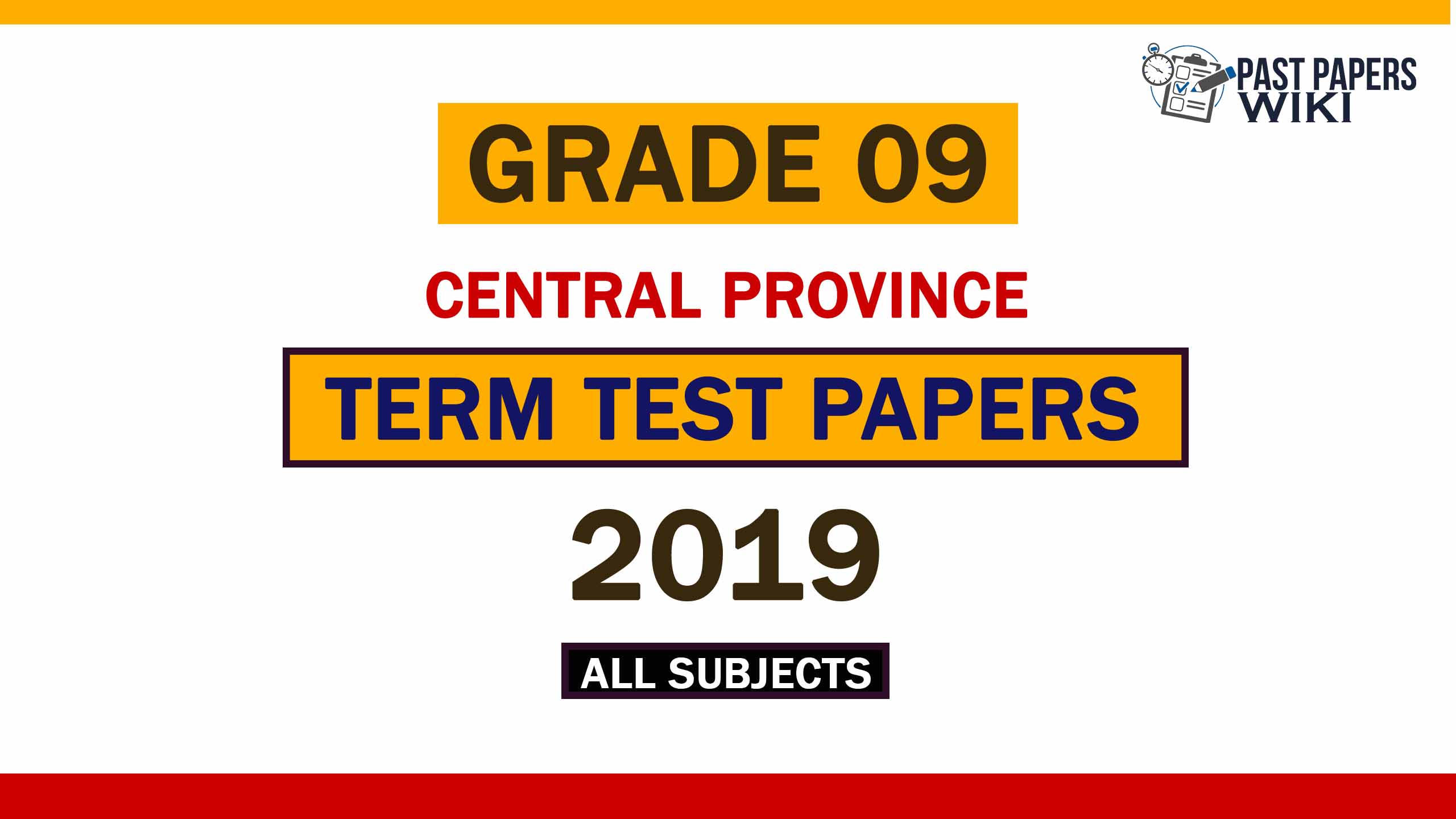 2019 Central Province Grade 09 3rd Term Test Papers