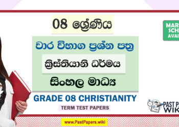Grade 08 Christianity Term Test Papers | Sinhala Medium
