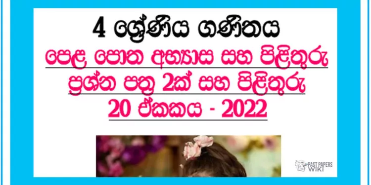Gunakirima Grade 04 Mathematics Unit 20 | Questions Ans Answers