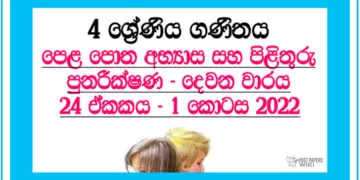 Revision (I) Grade 04 Mathematics Unit 24 | Questions Ans Answers