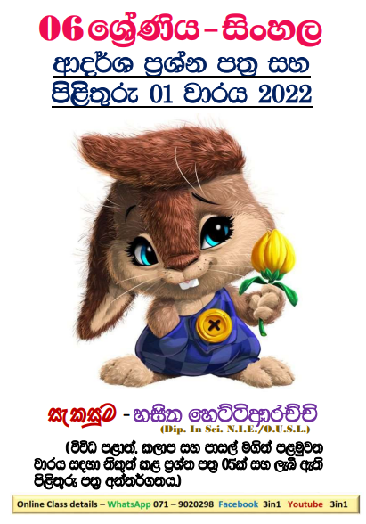 Grade 06 Sinhala Model Paper Book | 1st Term Test