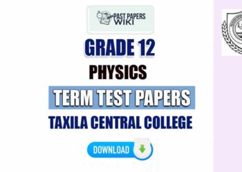 Taxila Central College Grade 12 Physics Term Test Papers