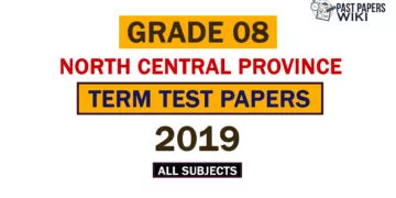 2019 North Central Province Grade 08 3rd Term Test Papers