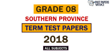2018 Southern Province Grade 08 3rd Term Test Papers
