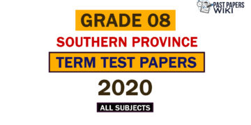 2020 Southern Province Grade 08 3rd Term Test Papers