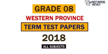 2018 Western Province Grade 08 3rd Term Test Papers