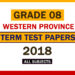 2018 Western Province Grade 08 3rd Term Test Papers