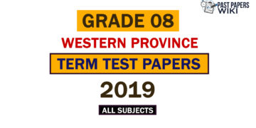 2019 Western Province Grade 08 3rd Term Test Papers