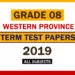 2019 Western Province Grade 08 3rd Term Test Papers