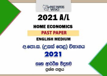 2021 A/L Home Economics Past Paper | English Medium