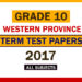 2017 Western Province Grade 10 2nd Term Test Papers