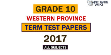 2017 Western Province Grade 10 3rd Term Test Papers