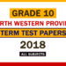 2018 North Western Province Grade 10 3rd Term Test Papers