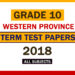2018 Western Province Grade 10 1st Term Test Papers