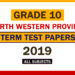 2019 North Western Province Grade 10 2nd Term Test Papers