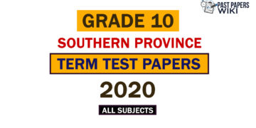 2020 Southern Province Grade 10 3rd Term Test Papers
