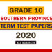 2020 Southern Province Grade 10 3rd Term Test Papers
