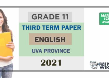 Uva Province Grade 11 English 3rd Term Test Paper 2021