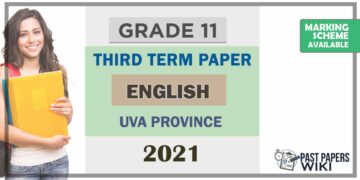 Uva Province Grade 11 English 3rd Term Test Paper 2021