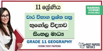 Grade 11 Geography Term Test Papers | Sinhala Medium