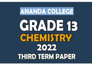 Ananda College Chemistry 3rd Term Test paper 2022 - Grade 13