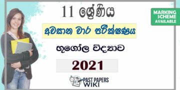 Uva Province Grade 11 Geography 3rd Term Test Paper 2021 - Sinhala Medium