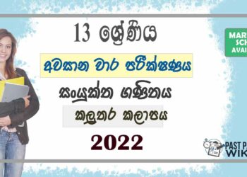 Kaluthara Zone Combined Maths 3rd Term Test paper 2022 - Grade 13