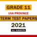 2021 Uva Province Grade 11 3rd Term Test Papers