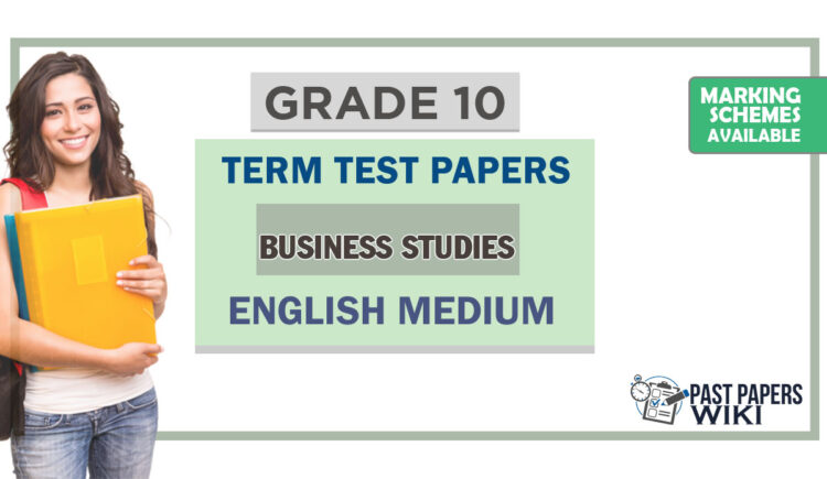 Grade 10 Business Studies Term Test Papers | English Medium